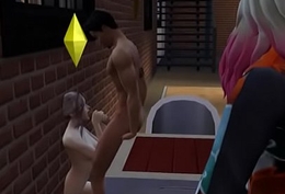 Sims Blowjob in a club