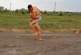 roadside nude wrestling in public